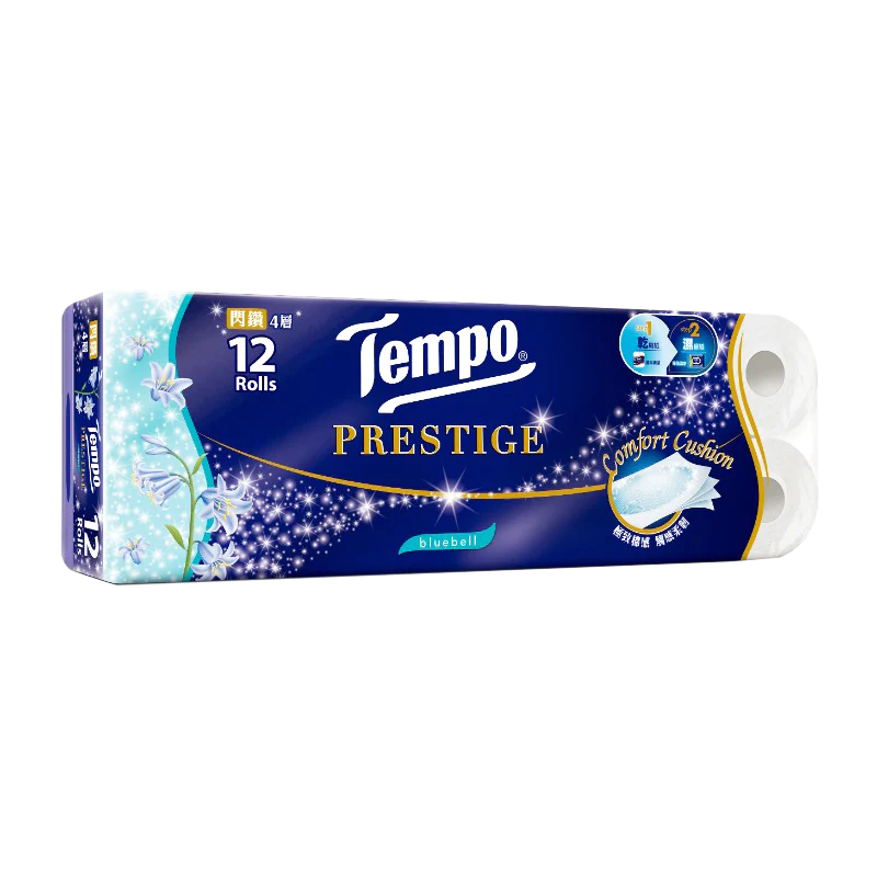 Tempo 閃鑽四層衛生紙 (12卷) 藍風鈴味