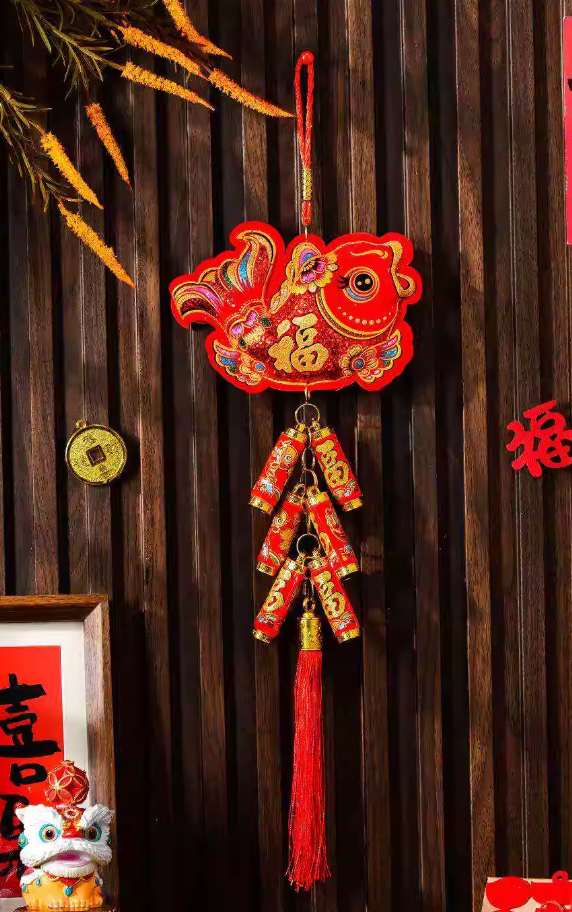 新年掛串裝飾/針織袋