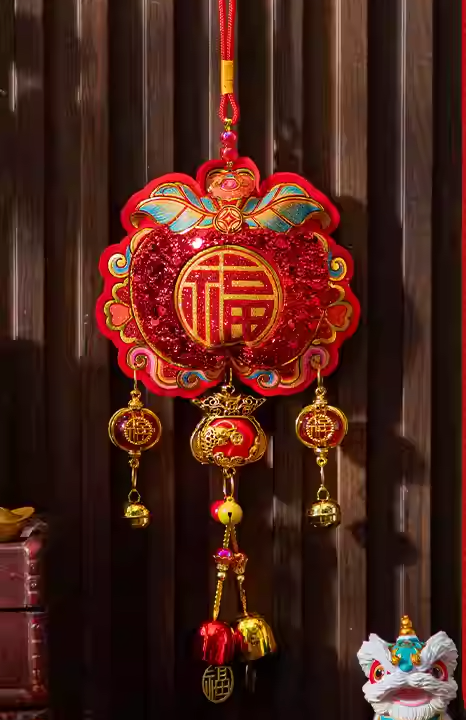 新年掛串裝飾/針織袋