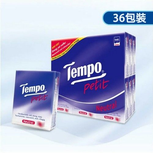 Tempo - 得寶 迷你紙手巾 - 天然無味 36包裝